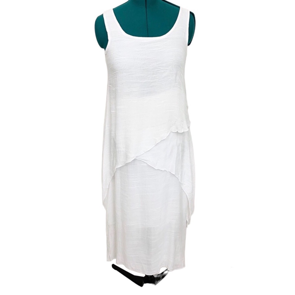 NWT Exist Dress White Sleeveless Gauzy M NWT